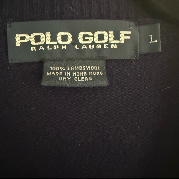 Ralph Lauren Golf Preppy Lambswool V-Neck Windowpane Sweater Vest Navy Gray - Picture 7 of 7